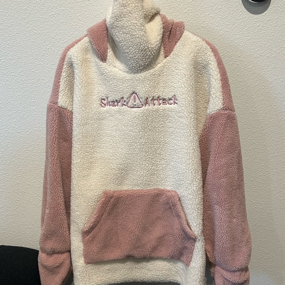 SHARK ATTACK Pink Zip Closed Hood Hoodie (DEVIL INSPIRED)